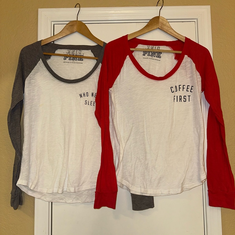 Bundle deal Victoria secret pink long sleeve tees